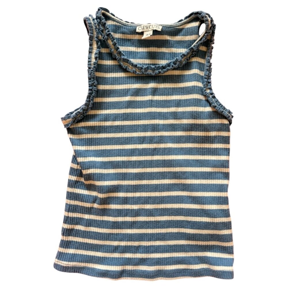 CrewCuts | Stripped Ruffle Tank 6-7